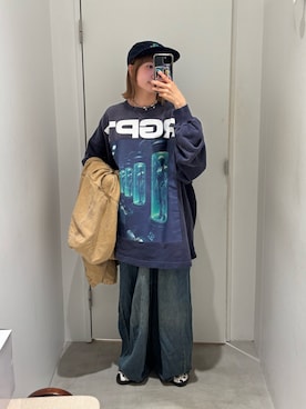 「アイテム（帽子）」を使った、ナクラリンさん（レディース・153cm）の秋コーディネート