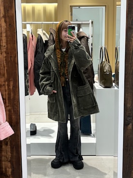 「アイテム（モッズコート）」を使った、ナクラリンさん（レディース・153cm）の秋コーディネート