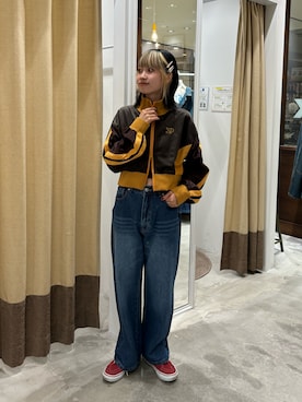 「ショート丈トップス」｜「アイテム（その他アウター）」を使った、ナクラリンさん（レディース・153cm）の秋コーディネート