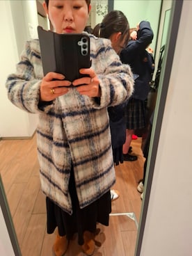 「SM2（エスエムツー）のアイテム（ブーツ、ブラウン系）」を使った、みやさん（レディース・160cm）の春コーディネート