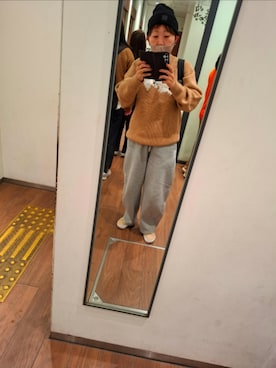 「アイテム（スウェットパンツ）」を使った、みやさん（レディース・160cm）の秋コーディネート