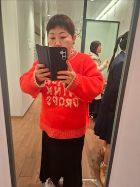 「Timのアイテム（スカート、ブラック系）」を使った、みやさん（レディース・160cm）の冬コーディネート