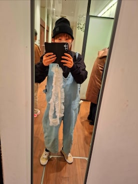 「アイテム（つなぎ/オールインワン）」を使った、みやさん（レディース・160cm）の冬コーディネート