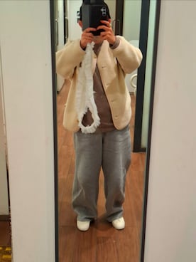 「アイテム（スウェットパンツ）」を使った、みやさん（レディース・160cm）の秋コーディネート