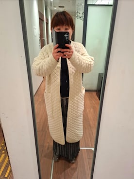 「TODAYFUL（トゥデイフル）のアイテム（ジャケット/アウター、ホワイト系）」を使った、みやさん（レディース・160cm）の冬コーディネート