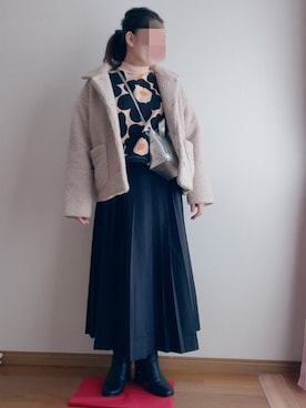 「sm2rhythm（サマンサモスモスリズム）のアイテム（その他アウター）」を使った、mekkoさん（レディース・157cm）の冬コーディネート