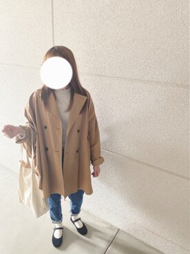 「Honeys（ハニーズ）のアイテム（トートバッグ）」を使った、m i iさん（レディース・151cm）の春コーディネート