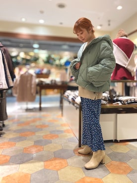 「POU DOU DOU（プードゥドゥ）のアイテム（ブルゾン）」を使った、yacchiさん（レディース・149cm）の冬コーディネート