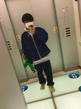 「carhartt」｜「アイテム（デニムジャケット）」を使った、yukiさん（メンズ・162cm）の冬コーディネート