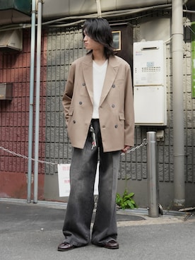 「CASPER JOHN（キャスパージョン）のアイテム（ジャケット/アウター）」を使った、ヤマネンさん（メンズ・171cm）の春コーディネート