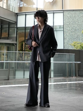 「アイテム（テーラードジャケット）」を使った、ヤマネンさん（メンズ・171cm・20代）の秋コーディネート