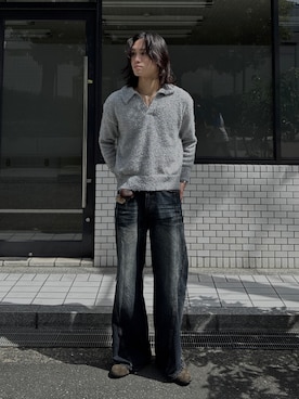 「CASPER JOHN（キャスパージョン）のアイテム（トップス）」を使った、ヤマネンさん（メンズ・171cm）の秋コーディネート