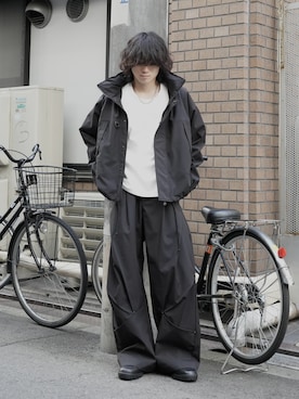 「CASPER JOHN（キャスパージョン）のアイテム（その他パンツ）」を使った、ヤマネンさん（メンズ・171cm）の秋コーディネート