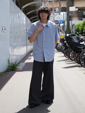 「CASPER JOHN（キャスパージョン）のアイテム（スラックス）」を使った、ヤマネンさん（メンズ・171cm）の夏コーディネート