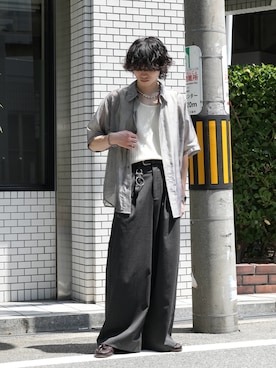 「CASPER JOHN（キャスパージョン）のアイテム」を使った、ヤマネンさん（メンズ・171cm）の夏コーディネート