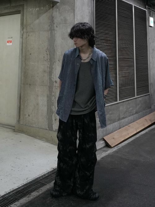 Striped crepe tank top/楊柳タンクトップ