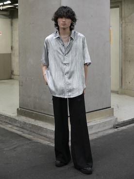 「CASPER JOHN（キャスパージョン）のアイテム（スラックス）」を使った、ヤマネンさん（メンズ・171cm）の夏コーディネート