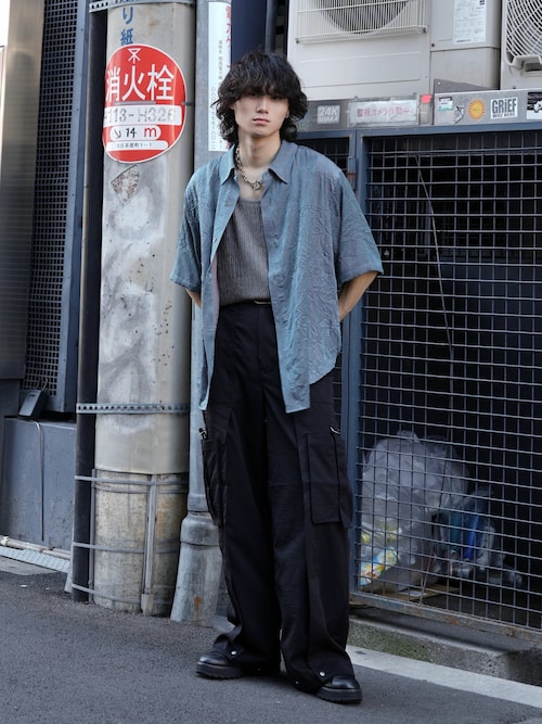 Striped crepe tank top/楊柳タンクトップ