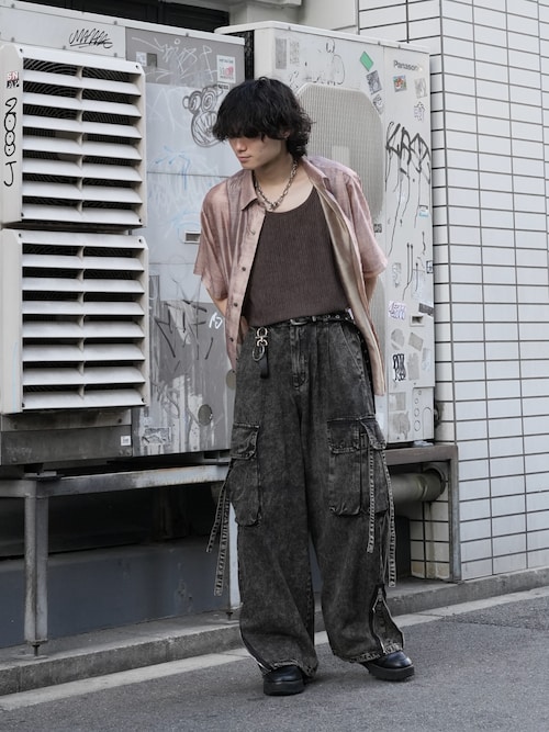 Striped crepe tank top/楊柳タンクトップ