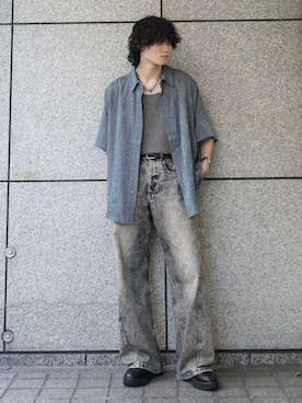 「CASPER JOHN（キャスパージョン）のアイテム（タンクトップ）」を使った、ヤマネンさん（メンズ・171cm）の夏コーディネート