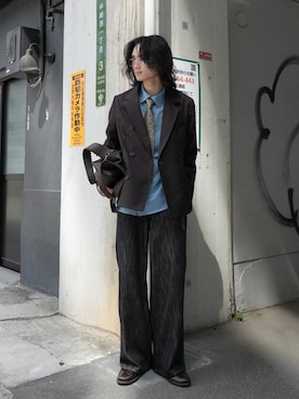 「CASPER JOHN（キャスパージョン）のアイテム（トップス）」を使った、ヤマネンさん（メンズ・171cm）の秋コーディネート