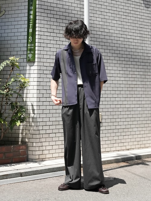 Striped crepe tank top/楊柳タンクトップ