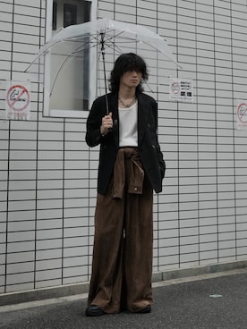 「CASPER JOHN（キャスパージョン）のアイテム（その他パンツ）」を使った、ヤマネンさん（メンズ・171cm）の秋コーディネート