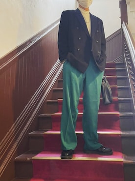 「Perushu（ペルーシュ）のアイテム（スラックス）」を使った、take19991231さん（メンズ・168cm）の夏コーディネート