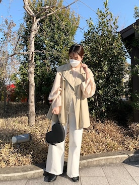 「トレンチ」｜「アイテム（アクセサリー）」を使った、norikoさん（レディース・161cm）の春コーディネート