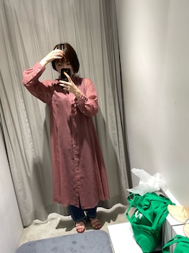 「united arrows」｜「アイテム（シャツワンピース）」を使った、しょうこさん（レディース・158cm）の夏コーディネート