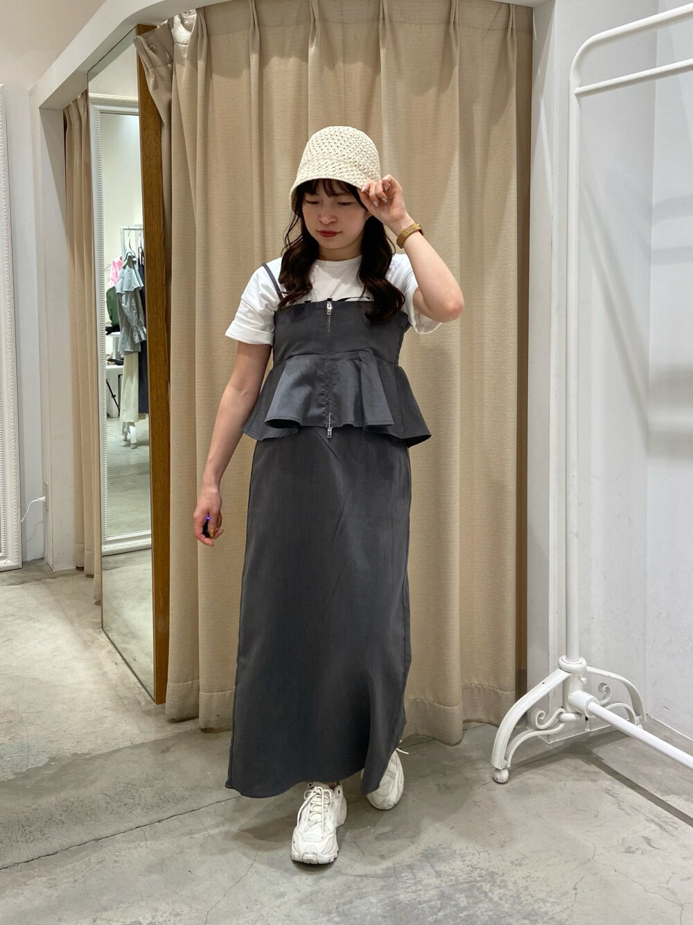 専用　スカート2点 サークルフラワーカットジャカードタックギャザースカート｜BIGI