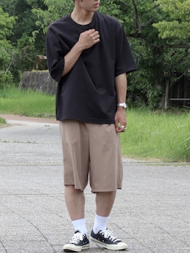 「UNIQLO U」｜たあさん（メンズ・178cm）の夏コーディネート