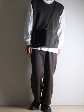 「Tシャツ/カットソー」｜「アイテム（財布/小物）」を使った、たあさん（メンズ・178cm）の秋コーディネート