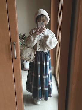 「rps（アールピーエス）のアイテム（スカート）」を使った、一重怪獣さん（レディース・148cm）の秋コーディネート
