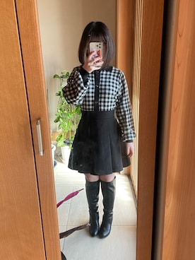 「axes femme（アクシーズファム）のアイテム（ダウンジャケット/コート）」を使った、一重怪獣さん（レディース・148cm）の冬コーディネート