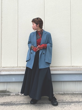 「アイテム（テーラードジャケット）」を使った、城戸 穂乃香さん（レディース・155cm・20代）の秋コーディネート