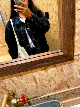 「アイテム（デニムジャケット）」を使った、kiiさん（レディース・160cm）の秋コーディネート