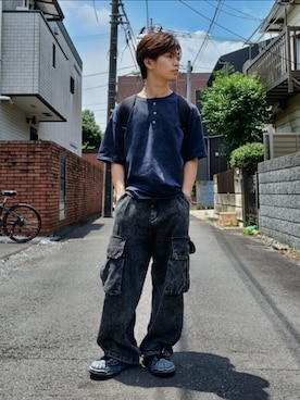 「MIHARAYASUHIRO（ミハラヤスヒロ）のアイテム」を使った、hotoさん（メンズ・165cm）の夏コーディネート