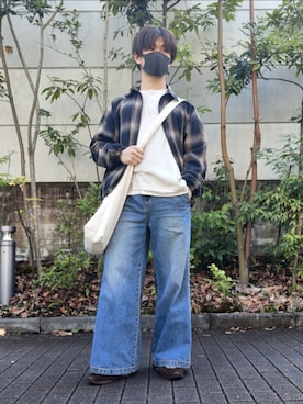 「and cloud（アンドクラウド）のDrop Earcuff（イヤーカフ、シルバー系）」を使った、hotoさん（メンズ・165cm）の春コーディネート