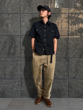 「Maison Kitsune（メゾンキツネ）のアイテム」を使った、yaskto さん（メンズ・180cm）の夏コーディネート