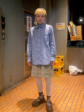 「アイテム（スカート）」を使った、保坂ななみさん（レディース・155cm・20代）の秋コーディネート