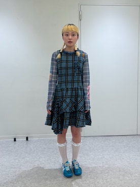 「Onitsuka Tiger（オニツカタイガー）のMEXICO 66 SD / メキシコ 66 エスディー（スニーカー、ブルー系）」を使った、保坂ななみさん（レディース・155cm）の春コーディネート