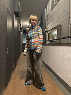 「アイテム（ニット/セーター、その他）」を使った、保坂ななみさん（レディース・155cm）の秋コーディネート