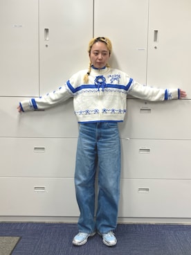 「FILA（フィラ）のアイテム」を使った、保坂ななみさん（レディース・155cm）の冬コーディネート