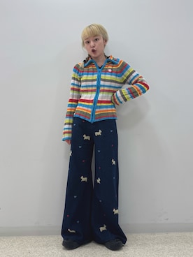 「NEW YORK JOEのアイテム（ニット/セーター、その他）」を使った、保坂ななみさん（レディース・155cm）の春コーディネート