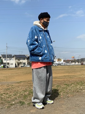 「BEAMS（ビームス）のアイテム（ライダースジャケット）」を使った、fkfreedomさん（メンズ・167cm）の春コーディネート