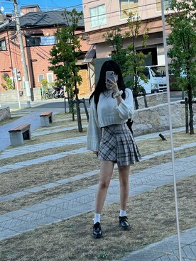 「H&M（エイチ・アンド・エム）のアイテム（カーディガン/ボレロ）」を使った、agirluloveさん（レディース・168cm）の秋コーディネート