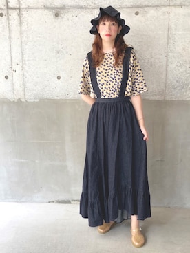 「chambre de charme（シャンブルドゥシャーム）のアイテム（トップス）」を使った、babacchiさん（レディース・153cm）の夏コーディネート