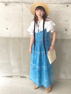 「yuni（ユニ　）のアイテム（帽子）」を使った、babacchiさん（レディース・153cm）の夏コーディネート