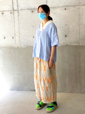 「PAR ICI（パーリッシィ）のアイテム（シャツ/ブラウス）」を使った、babacchiさん（レディース・153cm）の春コーディネート